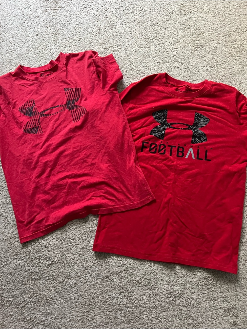 Under Armour Red Kids' Short-Sleeve Graphic Football Tee